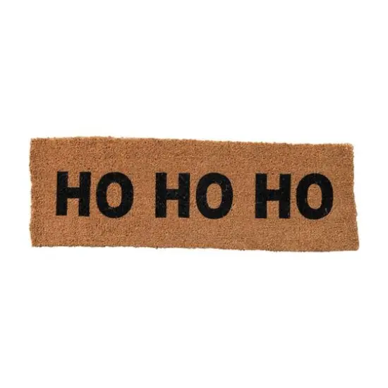 Hello Honey&reg; Natural & Black Ho Ho Ho Double Coir Doormat {1}
