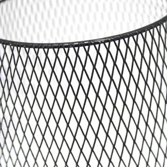 Simple Designs 9" Wired Mesh Uplight Table Lamp Black/Natural {8}