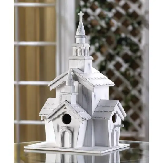 12.75" Little White Chapel Birdhouse {4}