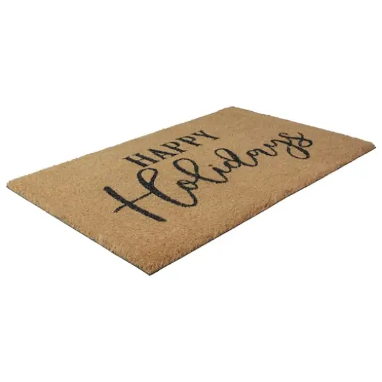 30" Happy Holidays Natural Coir Christmas Doormat {4}