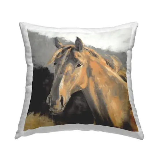 Stupell Industries Southwestern Country Horse Brown Rural Portrait Throw Pillow, 18" x 18" {1}