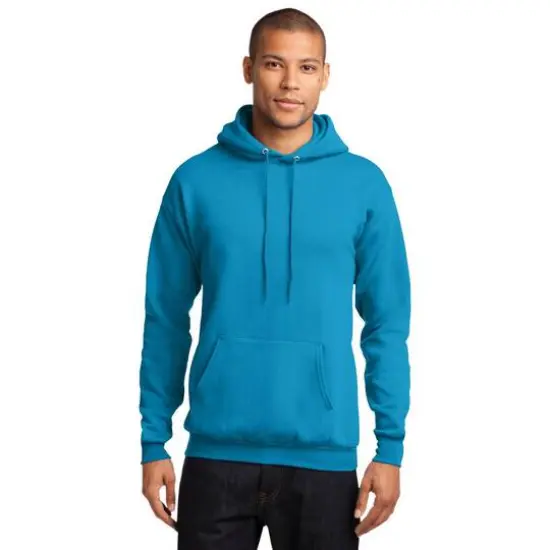 Port & Company&reg; Neon Core Fleece Pullover Hooded Sweatshirt Neon Blue {4}