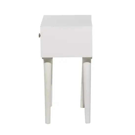 24" White Farmhouse Mango Wood Accent Table {4}