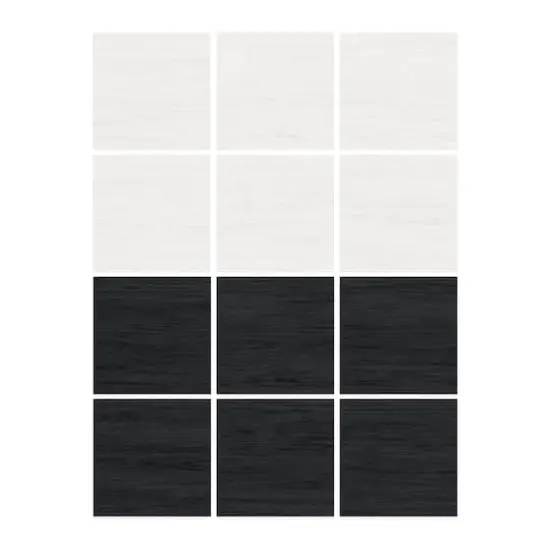 FloorPops Checkered Peel & Stick Floor Tiles Black {8}