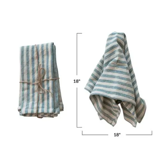 Hello Honey&reg; Blue & Natural Striped Cotton Napkins, 4ct. {4}