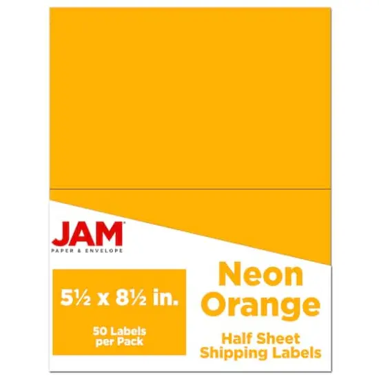 JAM Paper Shipping Labels, 50ct. Neon Orange {1}