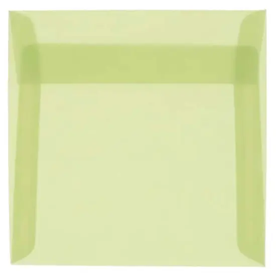 JAM Paper 6.5" x 6.5" Square Translucent Vellum Envelopes, 25ct. Leaf Green {1}
