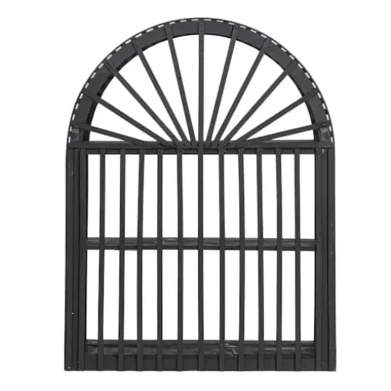 Hello Honey&reg; Black Arched Bamboo & Wood Wall Shelf {4}