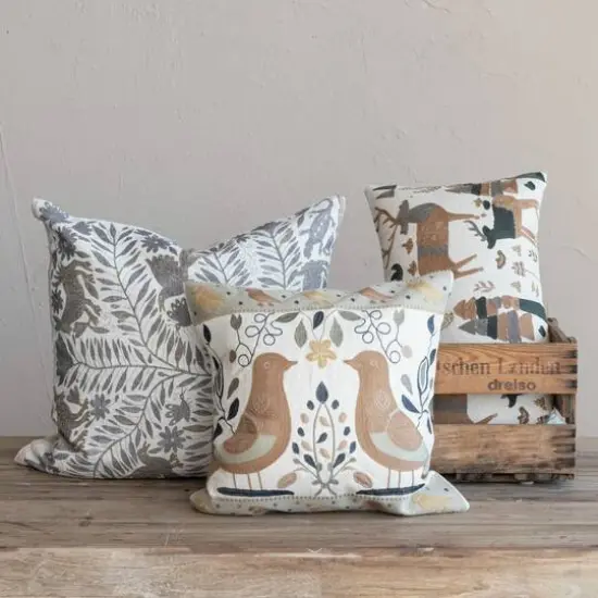 Hello Honey&reg; 18" Embroidered Birds Throw Pillow {3}