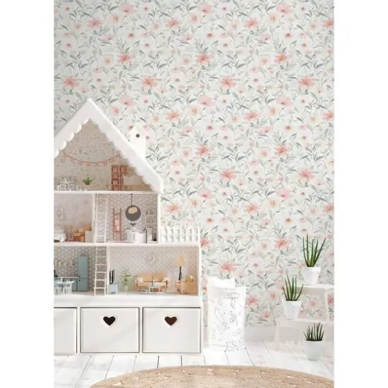 RoomMates Pink & Jade Flower Market Peel & Stick Wallpaper {4}