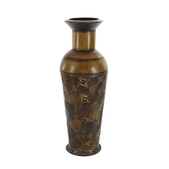 Set of 3 Brown Metal Rustic Vase, 50", 35", 26" {3}