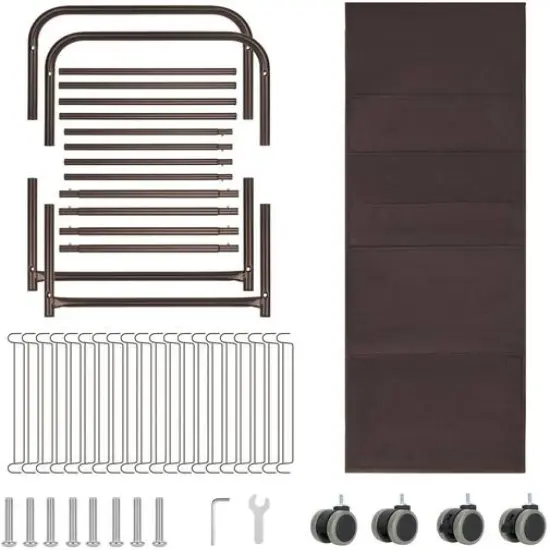 NEX&trade; Brown 20-Hanger Rolling Trolley Closet Organizer {5}