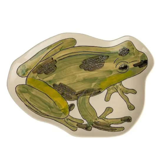 Hello Honey&reg; Green 11.75" Garden Frog Stoneware Plate {7}