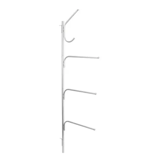 Hinge-It Clutterbuster 74" Steel Valet Family Towel Bar Silver {2}