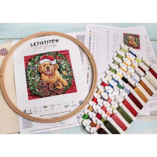 Letistitch Christmas Puppy Counted Cross Stitch Kit {9}