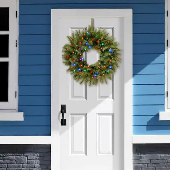 24" Norwood Fir Wreath With Multicolored LED Lights {3}