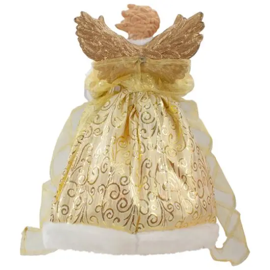 12" Lighted Gold Angel with Wings Christmas Tree Topper, Clear Lights {6}