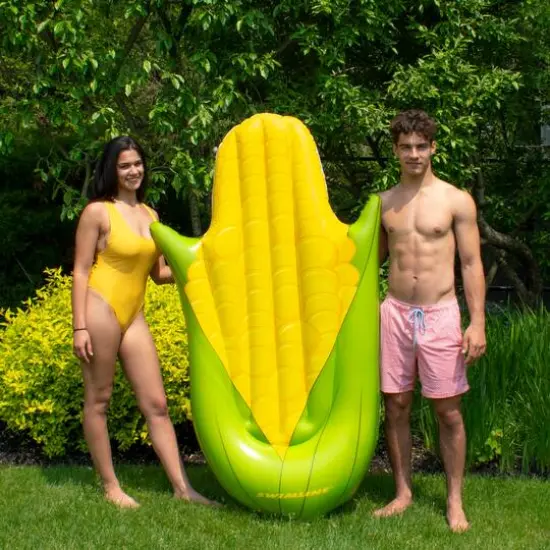 68" Green & Yellow Corn on the Cob Swimming Pool Float {4}