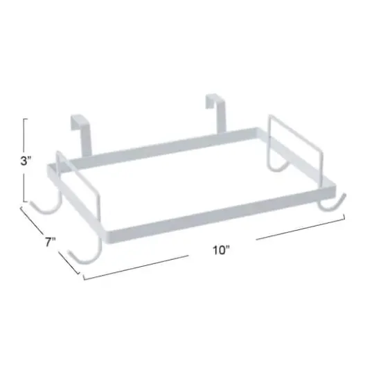 Household Essentials Metal Over the Door Trash Bag Holder White {4}
