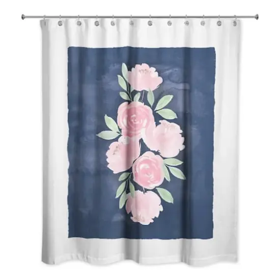 Sweet Florals on Navy 71" x 74" Shower Curtain {3}