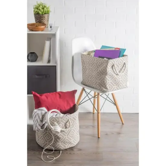 DII&reg; Large Stained Glass Print Rectangular Bin Stone {6}