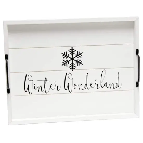 Elegant Designs&trade; 15.5" Winter Wonderland Serving Tray with Handles {1}
