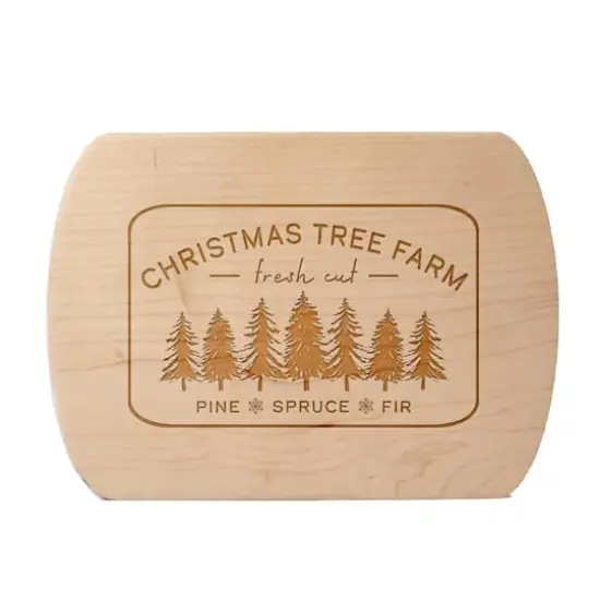 Christmas Tree Farm 8" x 11" Maple Oval Cutting Board {1}