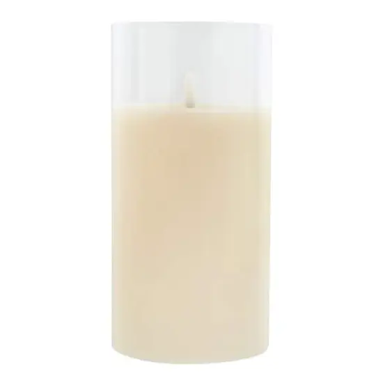 8" LED Glass Wax Flickering Candle by Ashland&reg; Ivory {1}