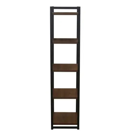 Household Essentials Jamestown 59" 5-Shelf Narrow Bookshelf Walnut {11}