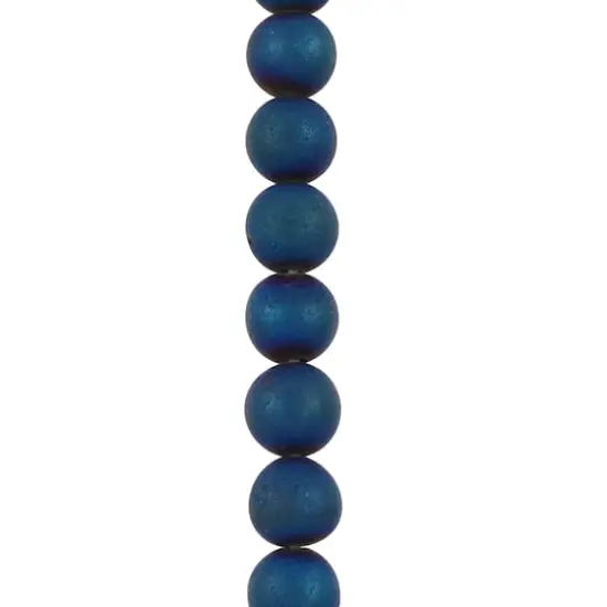 Blue Plated Druzy Agate Round Beads by Bead Landing&trade; {1}