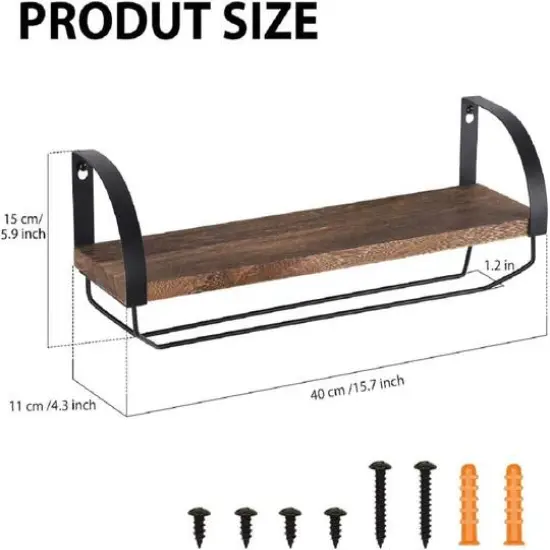 Wall Mounted Wood Wine Rack Brown {4}