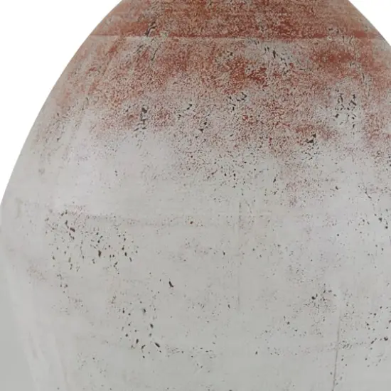 14" White & Rust Distressed Vase {5}