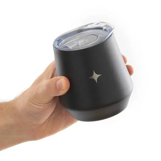 JoyJolt&reg; 12oz. Vacuum Insulated Stemless Wine Tumbler with Lid Black {8}