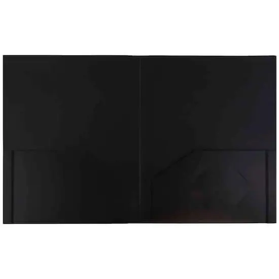 JAM Paper 9.5" x 11.5" Black Heavy Duty Plastic 2-Pocket Presentation Folders, 6ct. {4}