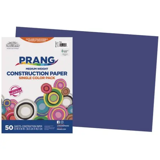 Prang&reg; 12" x 18" Construction Paper, 5 Packs of 50 Sheets Blue {3}