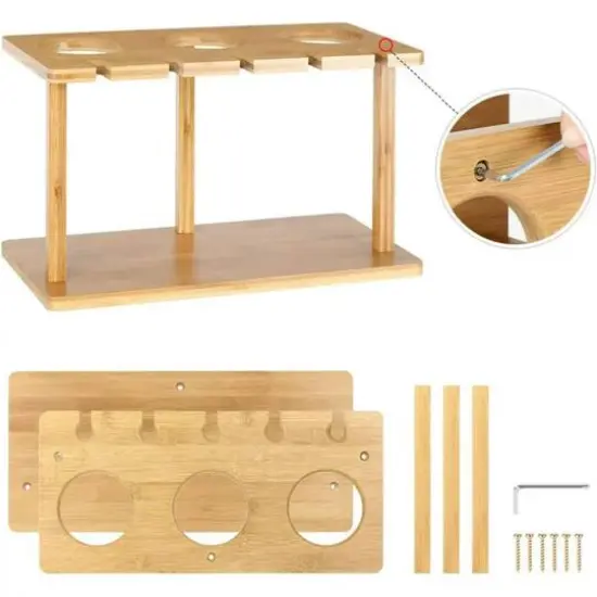 Bamboo Countertop Wine Holder Rack {7}