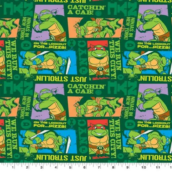 Nickelodeon Teenage Muntant Ninja Turtles New York Cotton Fabric {1}
