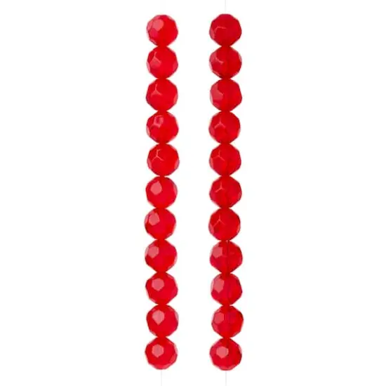 Ruby Faceted Glass Round Beads, 14mm by Bead Landing&trade; {4}
