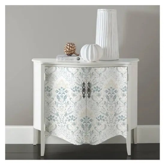 RoomMates White & Blue Persian Damask Peel & Stick Wallpaper {6}