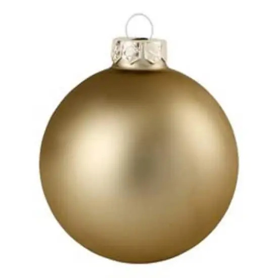 Whitehurst 2 Pack 6" Matte Ball Glass Ornaments Antique Gold {1}