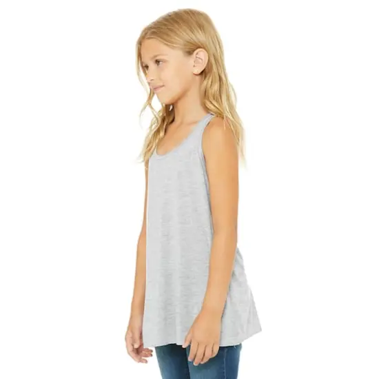 BELLA+CANVAS&reg; Youth Flowy Racerback Tank Athletic Heather {5}