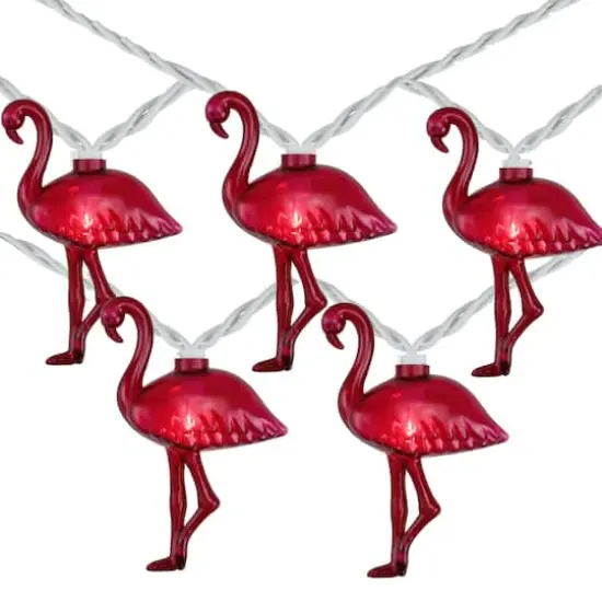 10ct. Pink Flamingo Summer Patio String Lights {1}