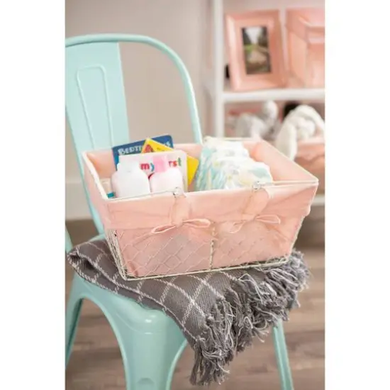 DII&reg; Chicken Wire Basket with Liner Set Blush {3}