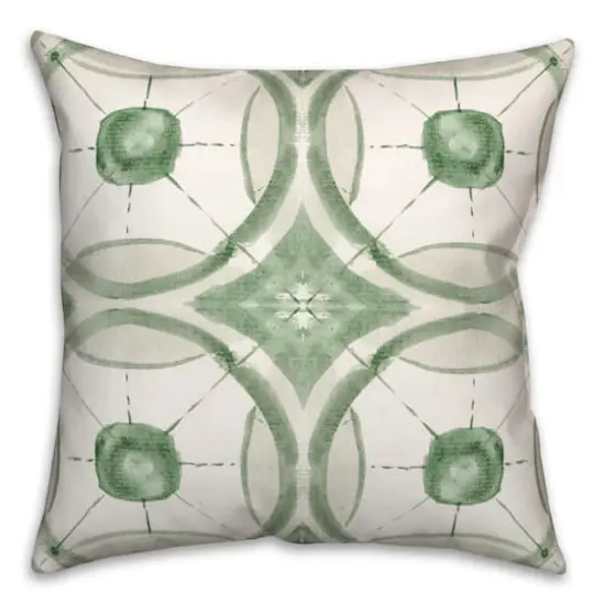 Green Circle Pattern 2 18" x 18" Throw Pillow {1}