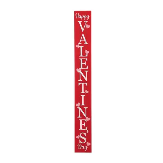 Glitzhome&reg; 5ft. Wooden Happy Valentine's Day Porch Sign {7}