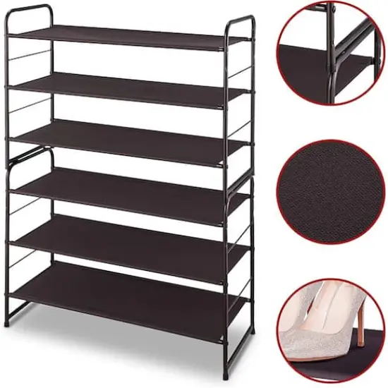 NEX&trade; Oumilen Bronze 3-Tier Stackable Shoe Rack {5}