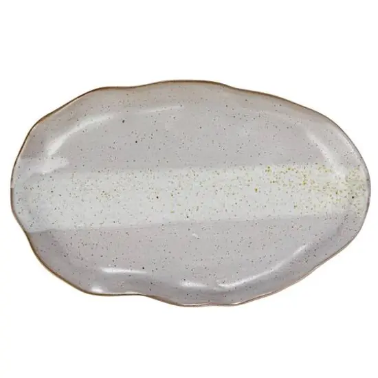 Hello Honey&reg; 7.75" Cream Stoneware Organic Shaped Plate, 4ct. {8}