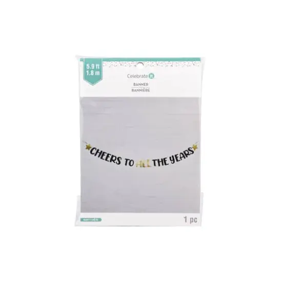 6ft. Black & Gold All The Years Banner by Celebrate It&trade; {3}