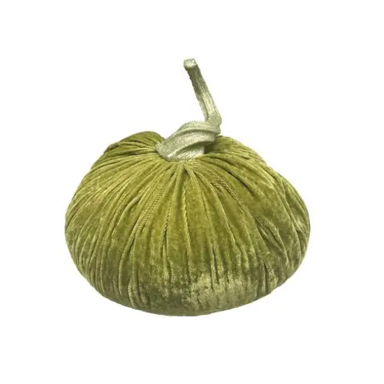 Flora Bunda&reg; 11" Olive Velvet Decorative Pumpkin {1}