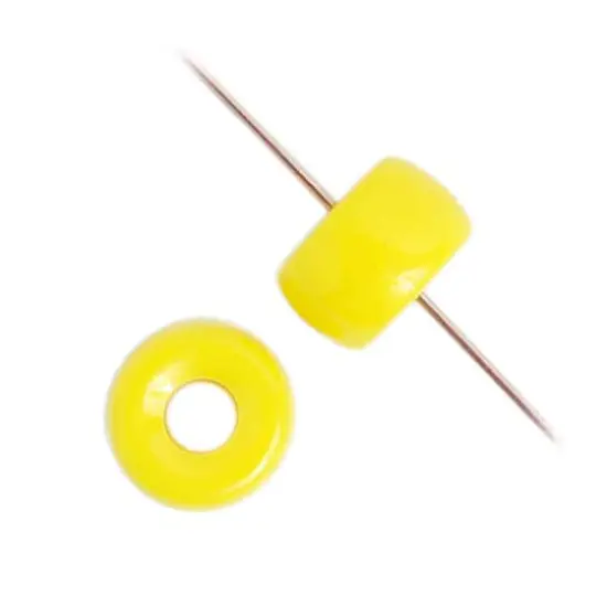 John Bead 9mm Opaque Glass Pony Beads, 100ct. Yellow {5}
